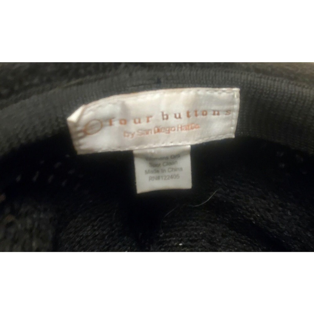 Four Buttons by San Diego Hat Co. 203936 Womens Hat Black BOHO Soft Wired Rim - Picture 9 of 10